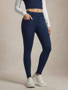 Activina Women's Casual Sports 3D Silicone Print High Waist Equestrian Printed Pants Riding Pants Women Gym Bottoms For Women Leggings Tummy Control Blue - Blue - View 5