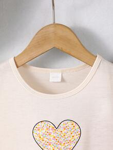 SHEIN Elladie kids 2件套女童休闲彩色碎花短袖连衣裙，夏季 - 彩色 - 查看 4
