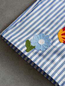 PAVTROS 男士条纹印花拼接抽绳腰斜插口袋休闲短裤 男士短裤 印花短裤 卡通短裤 拼接短裤 条纹短裤 - 彩色 - 查看 4