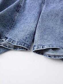 GlowEve Summer Casual Denim Romper Summer - Blue - View 3