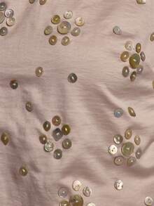 MUSERA Hellbeige Sommer elegantes Party Top mit verstreuten Muschelknopf-Details, Cut-out-Ausschnitt, Coord-Top, nur Top, süß, Strandurlaub, Y2K, lässig - Aprikosenfarben - Übersicht 6