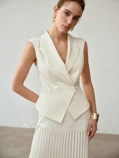 MOTF PREMIUM ÁO GILE NỮ CÀI HAI NÚT DÀNH CHO NGƯỜI ĐI LÀM