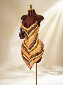 Amplova Đầm nữ dài ngang gối cổ chữ V, kiểu dáng phá cách gợi cảm, thích hợp cho kỳ nghỉ, đầm hai dây dễ thương mùa hè. - Nhiều màu - Xem 4