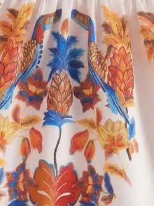 Baby Girls' Summer Vacation Casual Printed Strap Dress - White - View 5