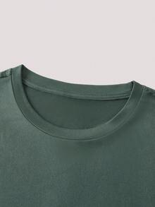 Driftmere 3件装男士纯色针织短袖休闲T恤 - 綠色 - 查看 3