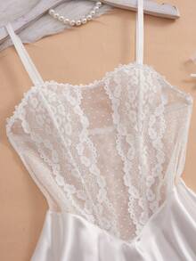 Crystal Vow 性感蕾丝边拼接女士睡裙 - 彩色 - 查看 10