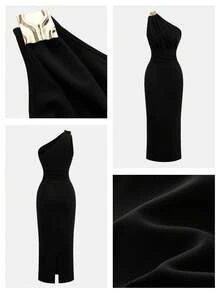 Gossip Girl X SHEIN SHEIN Maija MAIJA 夏季海滩波西米亚风热带花卉流苏下摆吊带背心上衣 - 黑色 - 查看 9