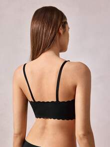 Women's Seamless Wireless Bra, Lift & Shape, Comfortable & Breathable, Skin-Friendly & Sexy, Removable Pads, Wireless, Adjustable Straps, Suitable For Sleep, Leisure, Yoga - Black - View 2