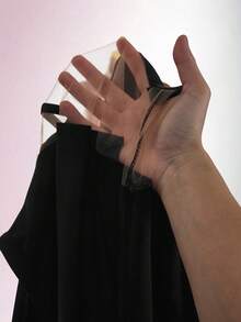 Amplova Đầm mini ôm sát cơ thể khoét sâu, xuyên thấu mới dành cho nữ - màu đen - Xem 11