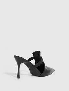 CUCCOO SZL Tacones de mujer de unicolor casual, versátiles y de tacón fino - Negro - Ver 4