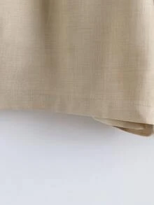 Linhara Short décontracté à taille élastique pour femmes grandes tailles, bas de loisirs d'extérieur - Nude - Voir 4