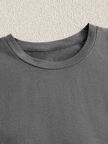 Áo tank top nam cổ tròn không tay, kiểu dáng hip hop, dây bản rộng, thích hợp cho mùa xuân/hè. - Xám - Xem 3