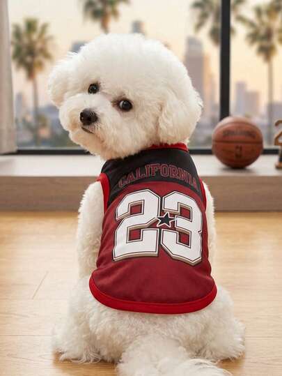 PETSIN 1 chiếc áo vest cho chó mèo màu đỏ đen универсальный, thời trang, thoải mái.