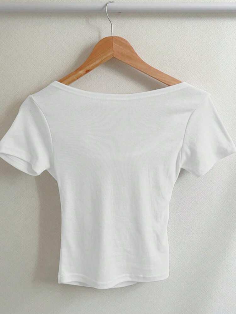 Women's Casual Draped Neck White Blouse, Elegant For Commuting, Vacation, Wedding, Spring & Summer