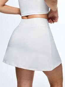 Eassivo High Waist Casual Split Hem Summer Yoga Pants - White - View 2