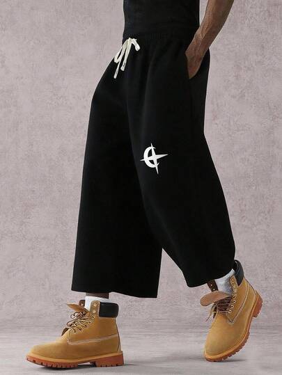 PAVTROS Plus Size Men's Casual Sports Sweatpants Black Barrel Pants Streetwear Pants Black Linin Trousers Black Baggy Pant Black Oversized Pants
