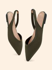 CUCCOO BASICS Women's Pointed Fabric Shoes Are Suitable For Spring And Summer Vacations, Back To School, College Students, Spring, Spring Break, Easter And Christmas. - Army Green - View 5