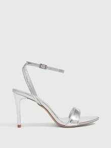 CUCCOO SZL Giày sandal cao gót thời trang nữ - Bạc - Xem 2