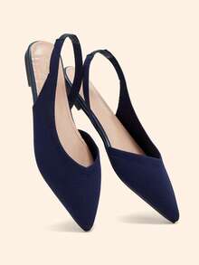 CUCCOO BASICS Women's Pointed Toe Versatile Blue Flat Shoes, Suitable For Summer Vacation, Elegant And Versatile, Business Casual, Spring Season, Easter Holiday - Blue - View 2