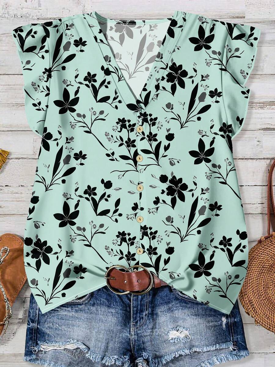 Rusticease Áo sơ mi nữ kiểu dáng tối giản, thoải mái, thích hợp cho mùa hè. - Nhiều màu - Xem 1