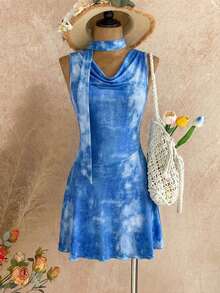 GlowEve Women's Ombre Print Sleeveless Dress - Multicolor - View 3