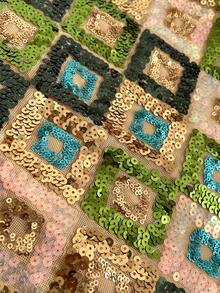 Resyla 女士亮片菱形图案休闲百搭约会之夜迷你裙 - 彩色 - 查看 5