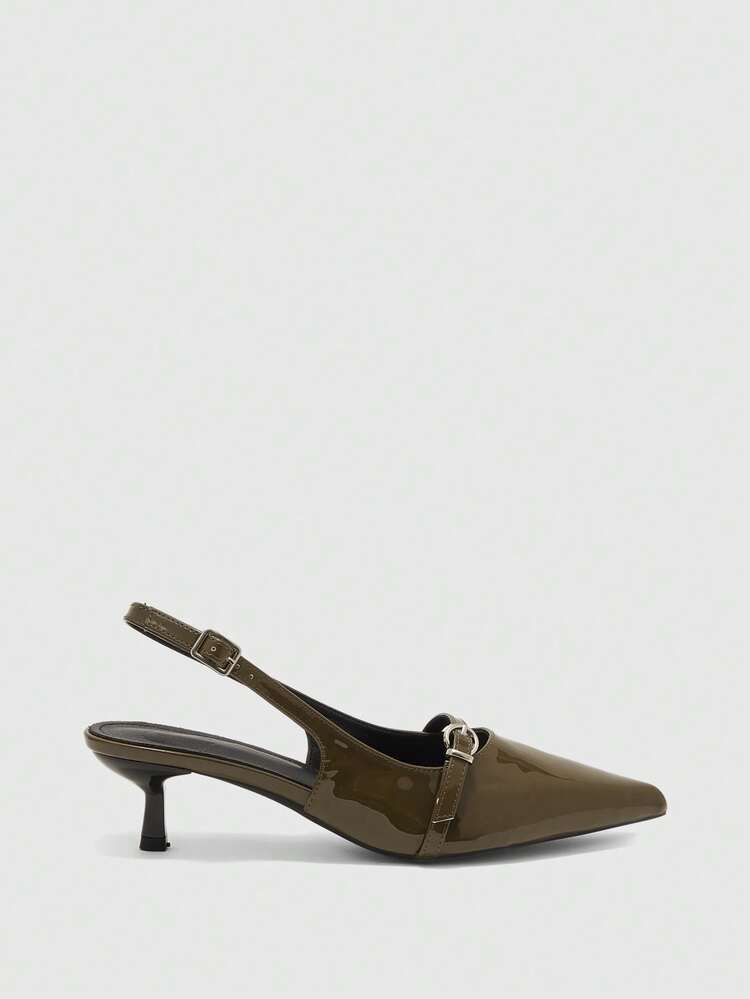 CUCCOO BIZCHIC Slingback Pointed Toe With Kitten Heel Women's Shoes