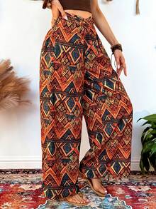 Fembélia Women's Casual Loose Printed Pants - Multicolor - View 6