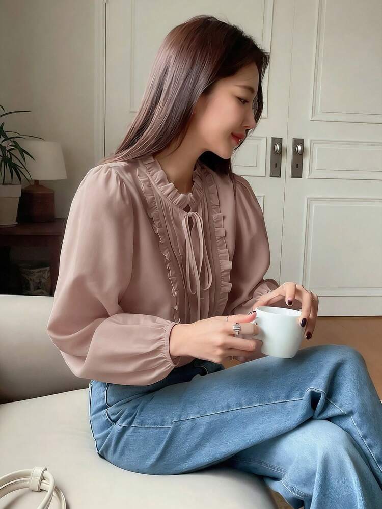 Women's Casual Business Loose School Uniform Shirt