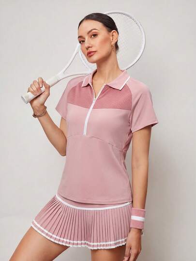 Activina 女士撞色短袖运动Polo衫