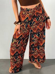 Fembélia Women's Casual Loose Printed Pants - Multicolor - View 8