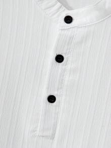 2件套青少年男童休闲街头都市短袖衬衫和裤子套装 - 薄荷綠 - 查看 3