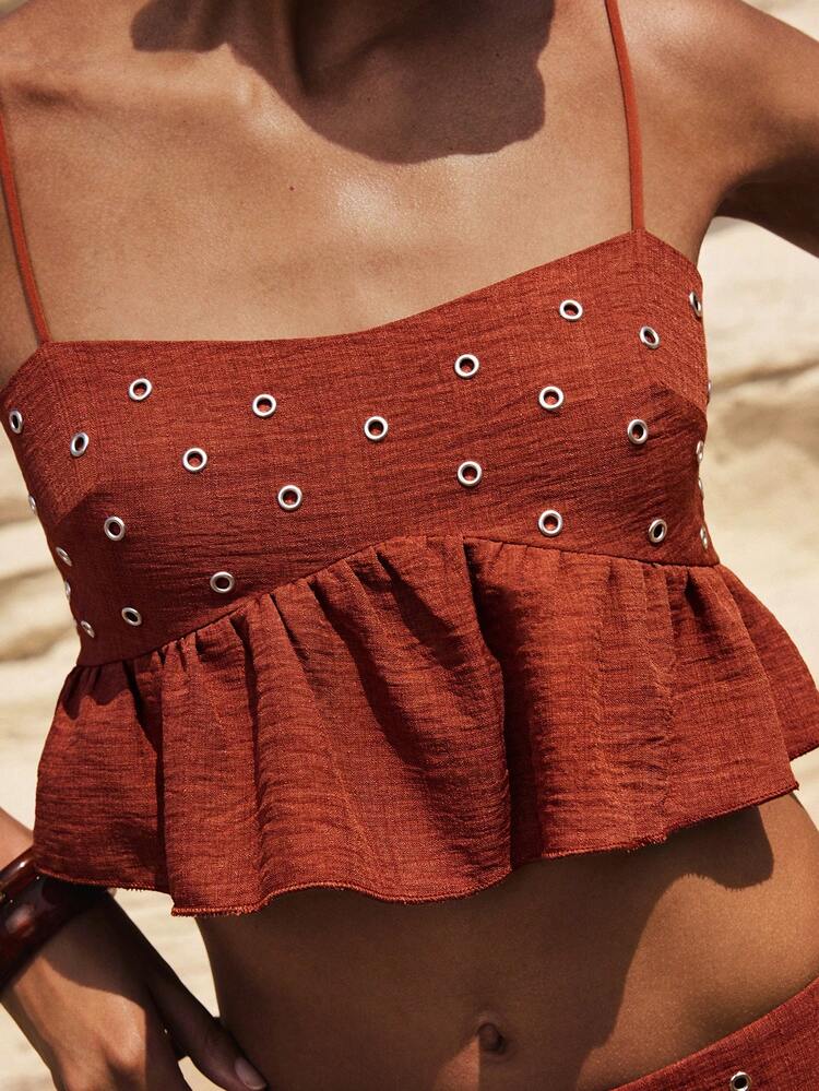 SHEIN Maija Women's Solid Color Minimalist Camisole A-Line Top,Summer Top