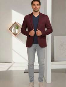 Blazer Casual Busines - Rojo violeta - Ver 7
