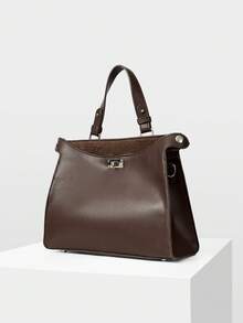 MOTF PREMIUM LADIES HANDBAG, EXQUISITE MINIMALIST COMMUTER SHOULDER BAG - Brown - View 2