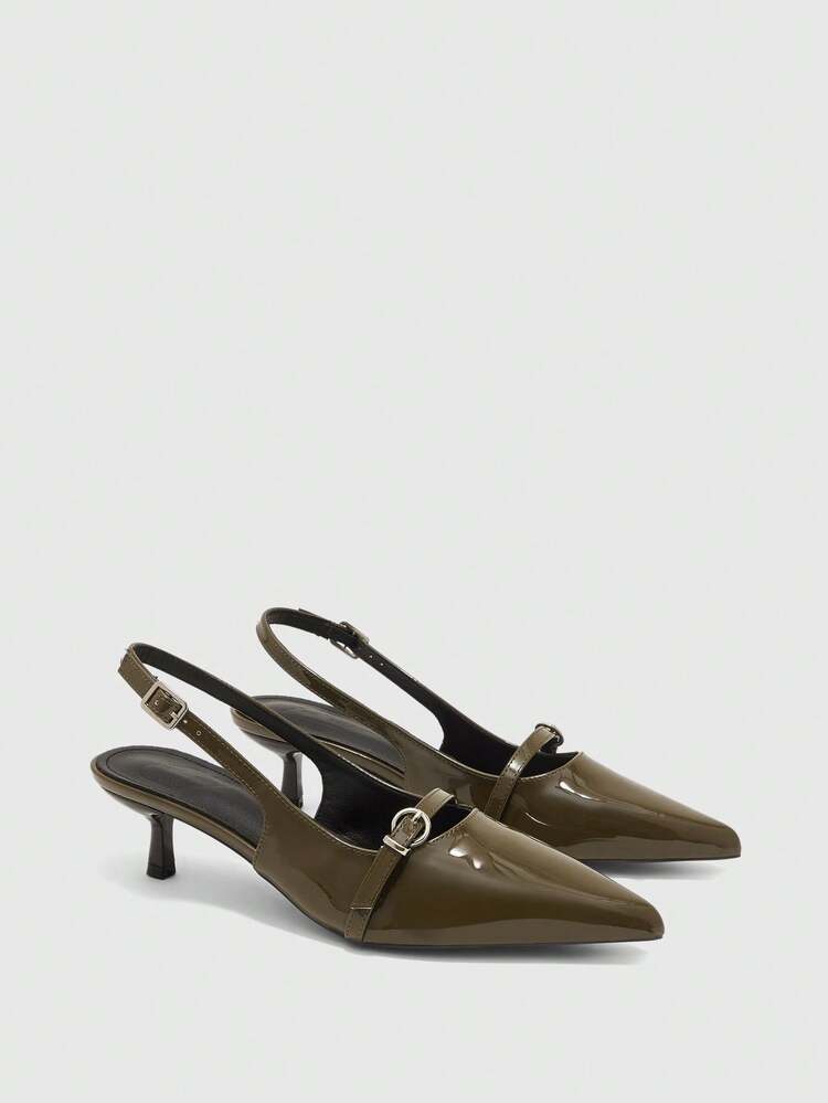 CUCCOO BIZCHIC Slingback Pointed Toe With Kitten Heel Women's Shoes