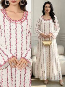 Yasmyna 女士碎花宽松优雅长袖圆领连衣裙 - 彩色 - 查看 2