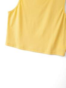 GlowEve CURVE Bộ 2 món gồm áo không tay ôm sát và chân váy in họa tiết lá chanh dành cho nữ, trang phục thường ngày thanh lịch cho kỳ nghỉ. - Màu vàng - Xem 8