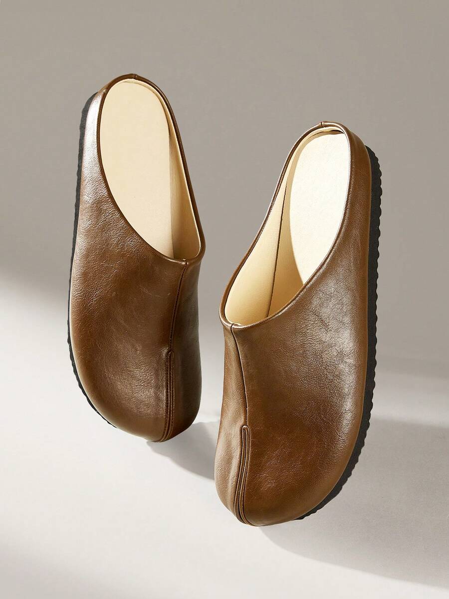 Solecia 春秋季女式孕妇多功能舒适厚底休闲外穿复古新款懒人平底鞋 - 棕色 - 查看 1