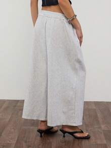 COUREZ 低腰宽松七分运动裤 / Y2K 春季女装 灰色运动裤 休闲外出装 灰色运动裤 夏季运动裤 夏季服装 音乐节服装 演唱会服装 女裤 夏季工作裤 - 灰色 - 查看 3