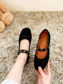 Balerina de dama con moño - Negro - Ver 4