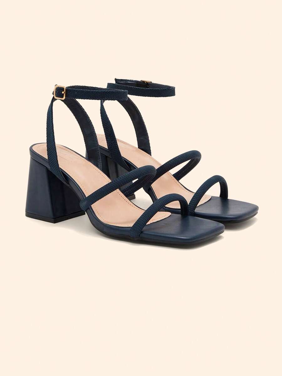 CUCCOO BASICS Women's Shoes Blue Thick Heel Comfortable Casual Versatile High Heel Sandals Summer Shoes - Blue - View 1