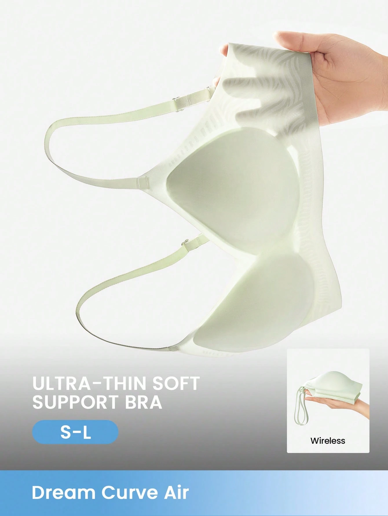 Débardeur sans couture aérien et respirant Dream Curve, soutien-gorge sans armatures vert aérien et adhérent. Taille de base. Convient également aux adolescentes, jeunes filles et enfants