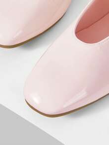 MOTF PREMIUM Zapatos de mujer nuevos de estilo retro francés, de piel sintética de color rosa claro, con doble botonadura, hebilla con remaches, punta cuadrada y suela plana. Cómodos y versátiles, ligeros y sin cansar los pies, con un ambiente simple y casual, elegantes zapatos tipo Mary Jane de alta gama - Rosa Pálido - Ver 5