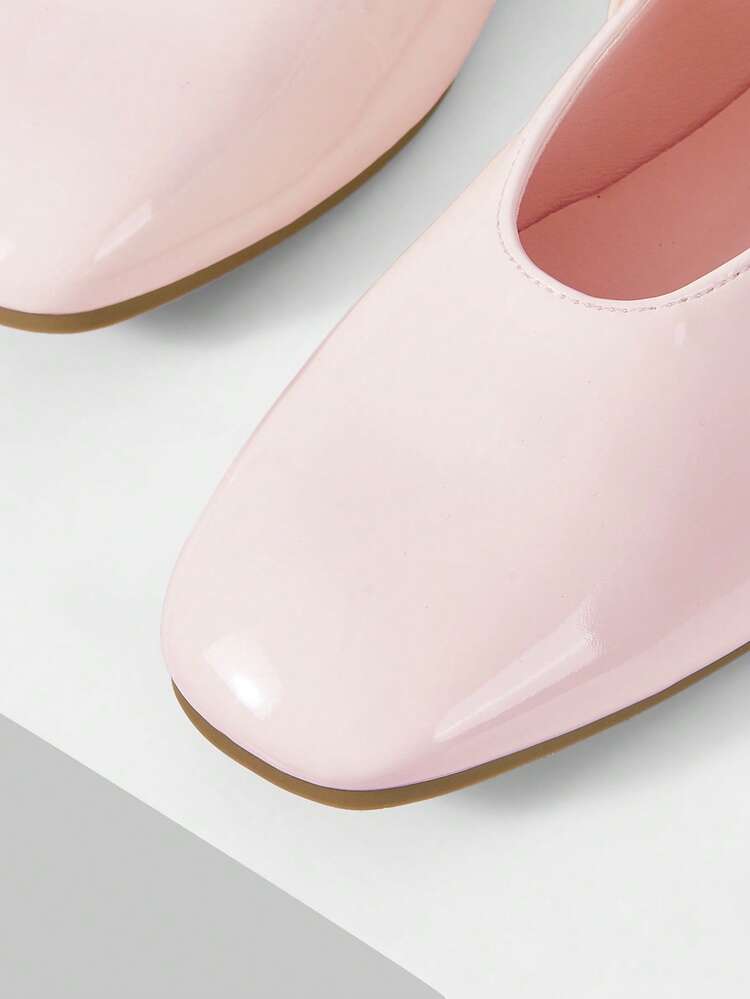 WOMEN SHOES NEW FRENCH RETRO FASHION LIGHT PINK PU LEATHER DOUBLE-BREASTED RIVET BUCKLE SQUARE TOE FLAT-SOLED SHOES, COMFORTABLE AND VERSATILE, LIGHTWEIGHT AND NOT TIRED FEET, SIMPLE ATMOSPHERE, CASUAL AND HIGH-END FOREIGN MARY JANE SHOES