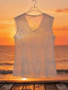 GlowEve CURVE Plus Size Women Casual Round Neck Versatile Daily Wear Shirt - White - View 2