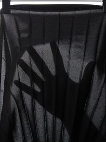 Heiryn Elegant Metal Buckle Pleated Commuter Dress For Women - Black - View 7