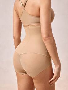 Women's High-Waist Tummy-Control Sheer Ice Silk Seamless Shapewear Underwear For Butt Lifting - Apricot - View 2