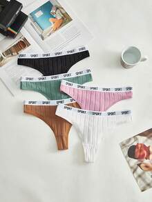 Snug Zone 5pack Letter Tape Waist Thong - Multicolor - View 1