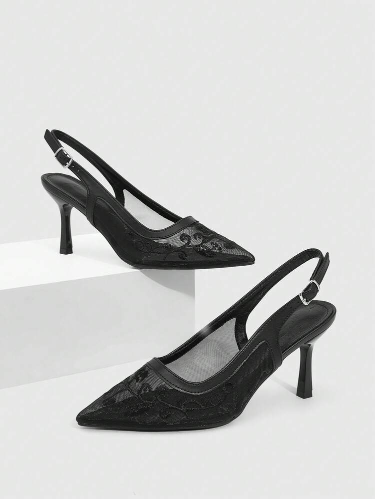 CUCCOO SZL Women's Pointed Toe Buckle Design Everyday Versatile Fashion High Heels